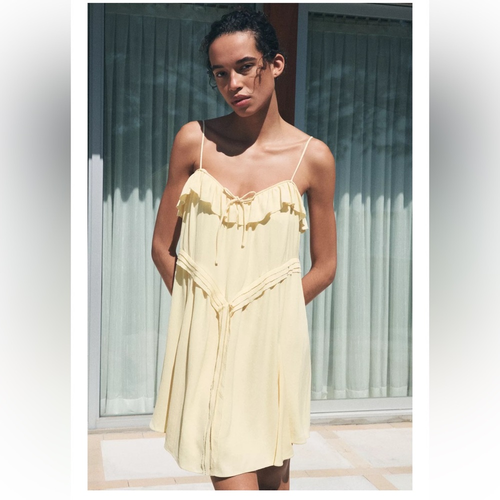 NWT ZARA SHORT RUFFLE DRESS - Picture 2 of 8
